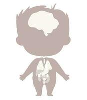 anatomie menselijk lichaam. mannetje silhouet met zichtbaar regeling intern organen en locaties. vector illustratie. leerzaam medisch grafisch menselijk concept. kinderen verzameling.