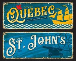 quebec, st Johns Canadees steden platen, reizen vector