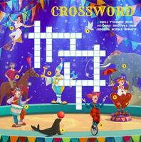 shapito circus stadium artiesten kruiswoordraadsel puzzel vector