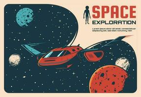 ruimte exploratie avontuur vector retro poster