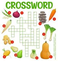 groenten, paddestoelen, kruiswoordraadsel puzzel werkblad vector