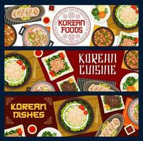 Koreaans keuken restaurant maaltijden vector posters