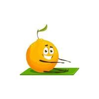 oranje citrus fruit tekenfilm mascotte, geschiktheid sport vector