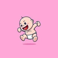 schattig baby jumping tekenfilm vector