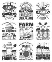 landbouw, landbouw en tuinieren vector pictogrammen