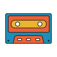 wijnoogst muziek- cassettes. retro dj geluid plakband, Jaren 80 enthousiast partij stereo mengen, oud school- Vermelding technologie. vector oud 90s gekleurd plastic cassettes.
