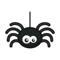 schattig zwart spin hangen. halloween icoon vector illustratie