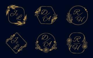 luxe bruiloft monogram set vector