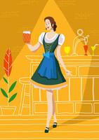 dame in dirndl vector