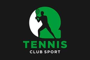 vector initialen brief q met tennis creatief meetkundig modern logo ontwerp.