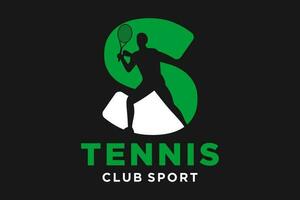 vector initialen brief s met tennis creatief meetkundig modern logo ontwerp.