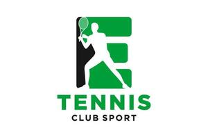 vector initialen brief e met tennis creatief meetkundig modern logo ontwerp.