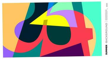 vector abstract kleurrijk dynamisch meetkundig patroon achtergrond illustratie voor zomer 2023