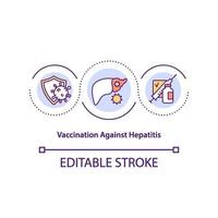 vaccinatie tegen hepatitis concept icoon vector