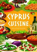 Cyprus keuken vector Grieks voedsel gerechten poster