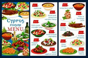 Cyprus keuken vector menu cyprian nationaal gerechten