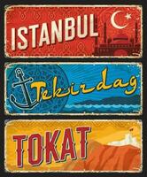 Istanbul, tekirdag en tokato kalkoen il provincies vector