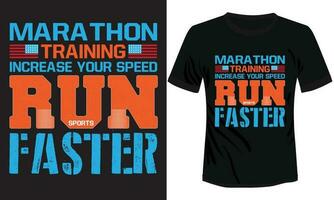 rennen sneller marathon opleiding t-shirt ontwerp vector