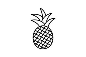 ananas icoon illustratie. icoon verwant naar vruchten. lijn icoon stijl. gemakkelijk vector ontwerp bewerkbare