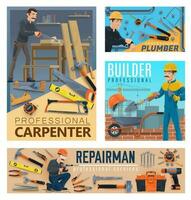 huis reparatie en constructies arbeiders, gereedschap vector