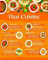 Thais keuken menu, Thailand voedsel, Aziatisch restaurant vector