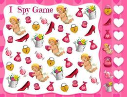 heilige Valentijn dag kinderen leerzaam ik spion spel vector