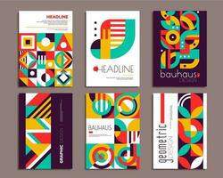 bauhaus posters met meetkundig abstract patroon vector