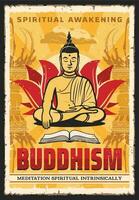 Boeddhisme geloof, Boeddha in lotus meditatie vector