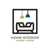 minimalistische huis decoratie interieur logo ontwerp vector