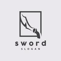 zwaard logo, oorlog wapen lijn gemakkelijk ontwerp, vector, symbool sjabloon icoon vector