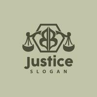 balans van wet logo, balans van gerechtigheid vector, gemakkelijk lijn ontwerp, icoon symbool illustratie vector
