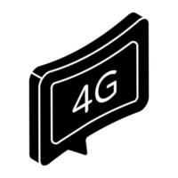 een solide ontwerp icoon van 4g netwerk vector