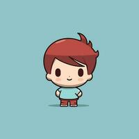 schattig kawaii jongen chibi mascotte vector tekenfilm stijl