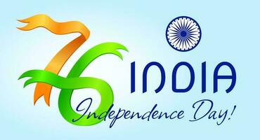 Indië onafhankelijkheid dag 76ste verjaardag banier, uitnodiging, groet, ansichtkaart, 15e van augustus vakantie horizontaal poster. vector