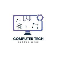 computer technologie logo vector ontwerp sjabloon.