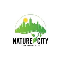 natuur stad logo ontwerp vector sjabloon