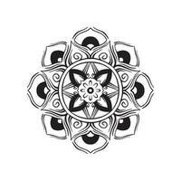 een zwart en wit mandala met een bloem ontwerp Aan het. vector