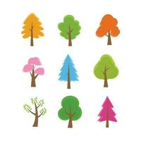 kleurrijk seizoen boom verzameling vector