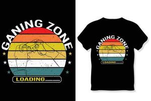 gaming zone t shirt, gaming t overhemd vector