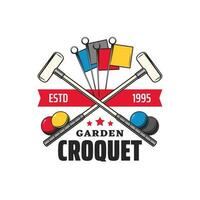croquet sport icoon, club toernooi spel embleem vector