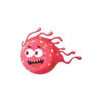 tekenfilm virus cel vector icoon, schattig bacterie