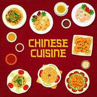 Chinese voedsel menu omslag, Aziatisch noedels en gerechten vector