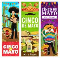 cinco de mayo Mexicaans vakantie feest partij banners vector