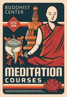 boeddhistisch religie meditatie cursussen poster vector