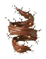 chocola melk twister, wervelwind, tornado plons vector