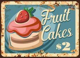 fruit cakes roestig grunge bord, vector