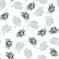 zwart en wit naadloos patroon met een palm blad vector