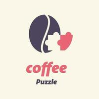 koffie puzzel logo vector