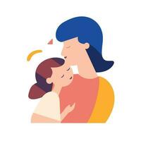 vector illustratie van moeder Holding baby zoon in armen. gelukkig moeder dag groet kaart.