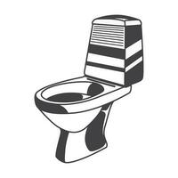 retro toilet kom vector voorraad illustratie